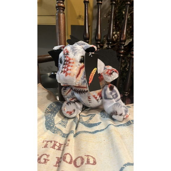 12 In NWT Stuffed Animal Grey Dragon Western Print NWT By Nativo - Picture 5 of 8